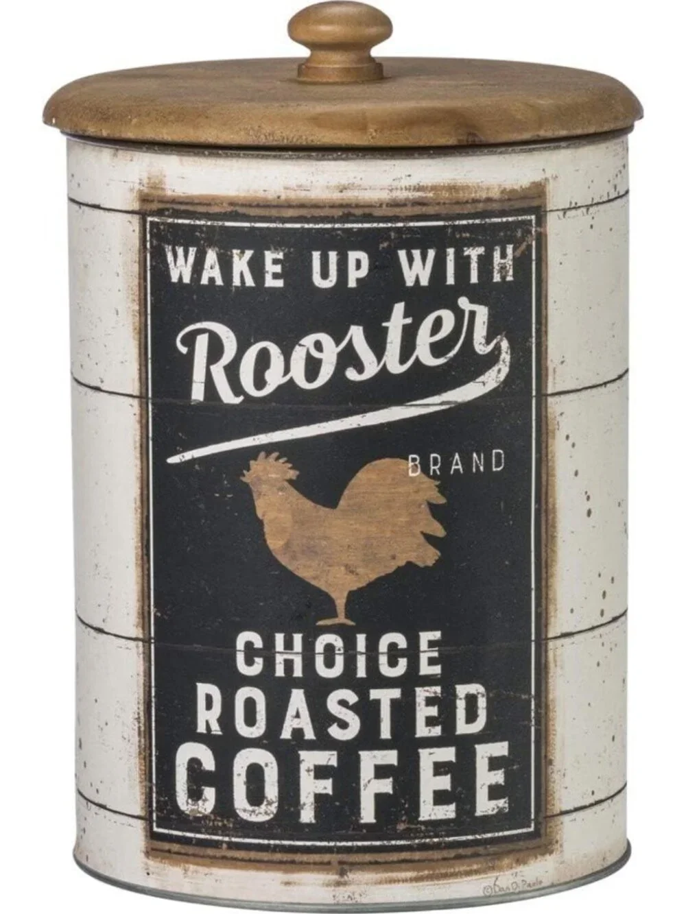 Farmhouse Style Tin Canisters Set - Sugar, Coffee, Flour Storage Containers